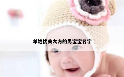 羊姓优美大方的男宝宝名字