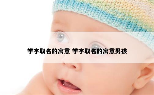 学字取名的寓意 学字取名的寓意男孩