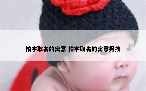 柏字取名的寓意 柏字取名的寓意男孩