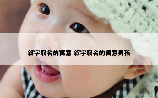 叙字取名的寓意 叙字取名的寓意男孩